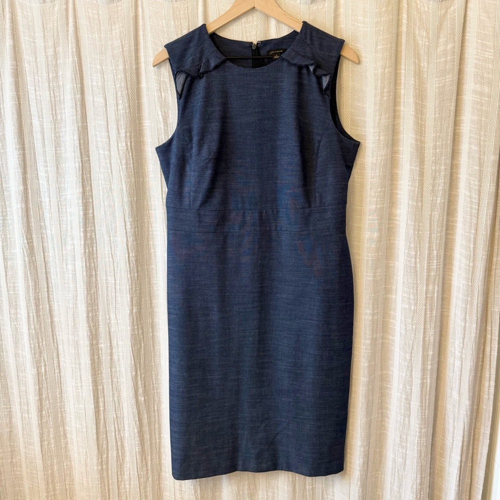Ann Taylor Blue Sheath Dress 12